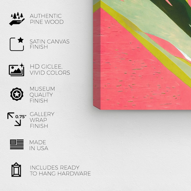 Wynwood Studio Abstract Sloping Garden Green and Modern & Contemporary Wall Art Canvas Print
