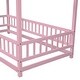 preview thumbnail 13 of 11, Wooden Floor Bed with House Roof Frame