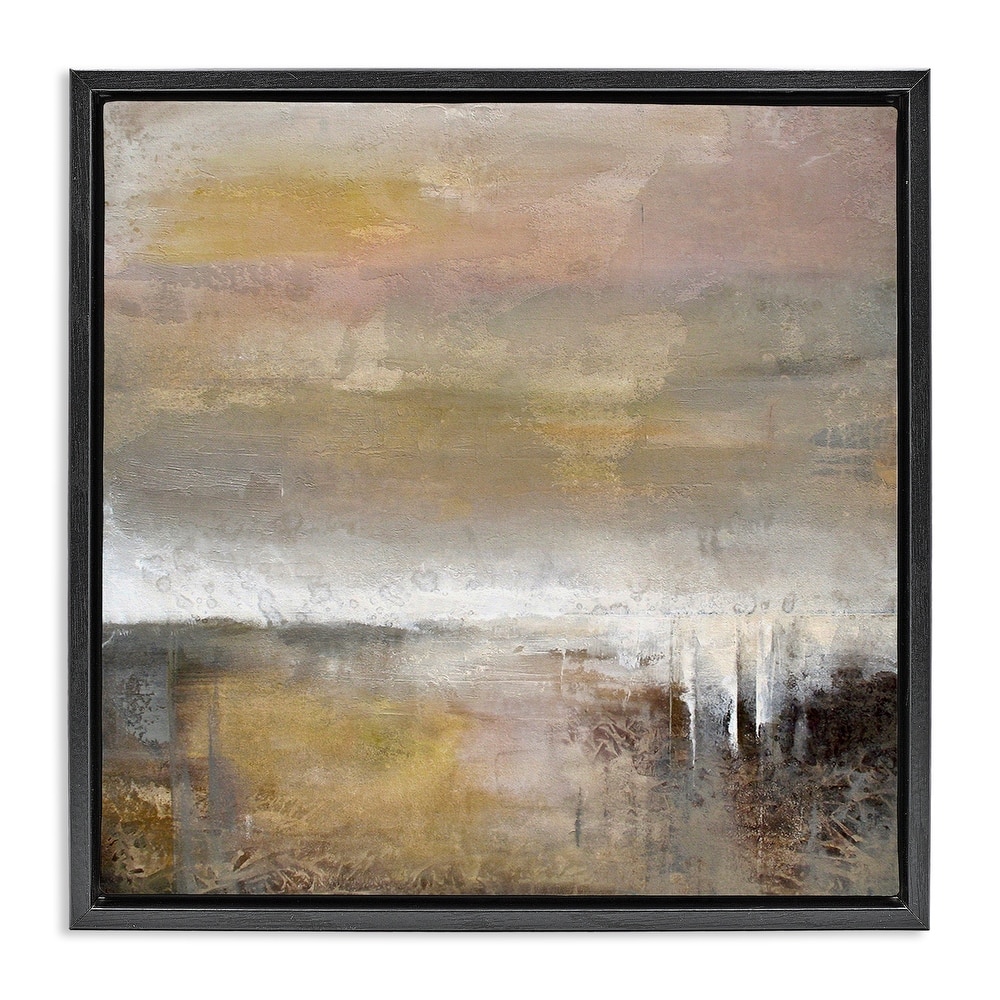 Stupell Neutral Earthy Abstract Landscape Framed Floater Canvas Wall Art Design By Karen Hale