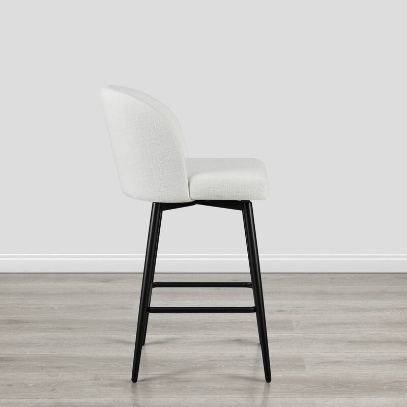 Charlotte Counter Height Swivel Barstool with Metal Legs Set