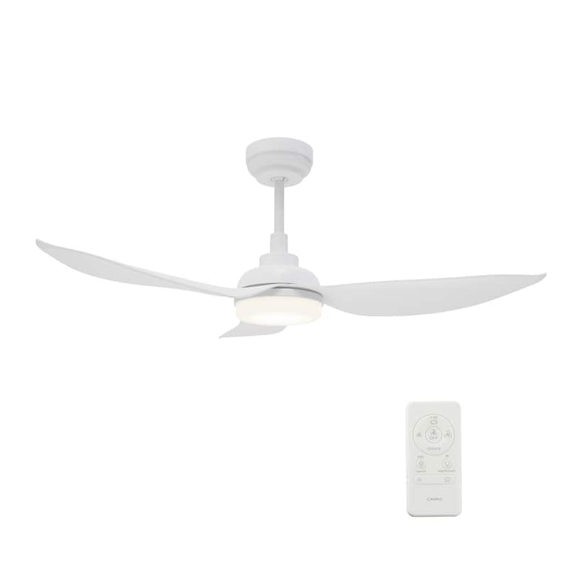 CARRO Chamomile 45" ABS 5-Blade Smart Ceiling Fan Light and Remote-Downrod - White