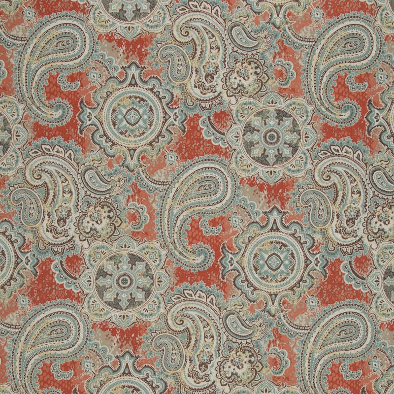 Sloane Coral Paisley Indoor/ Outdoor 22 inch Square PIllow Set