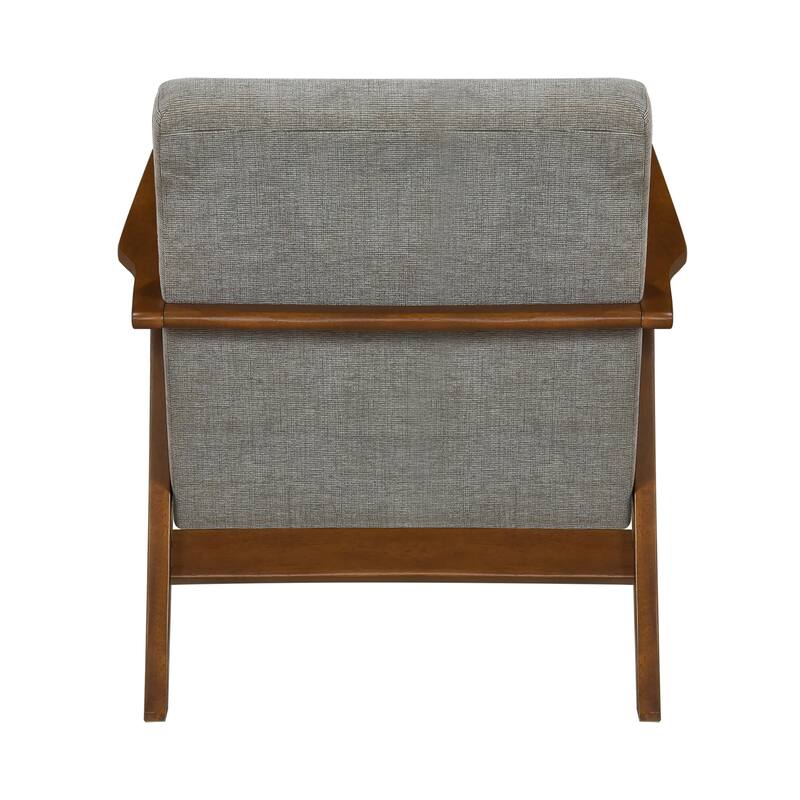 Sutton 27.5" Chenille Accent Chair - Chestnut Finish Solid Wood Frame