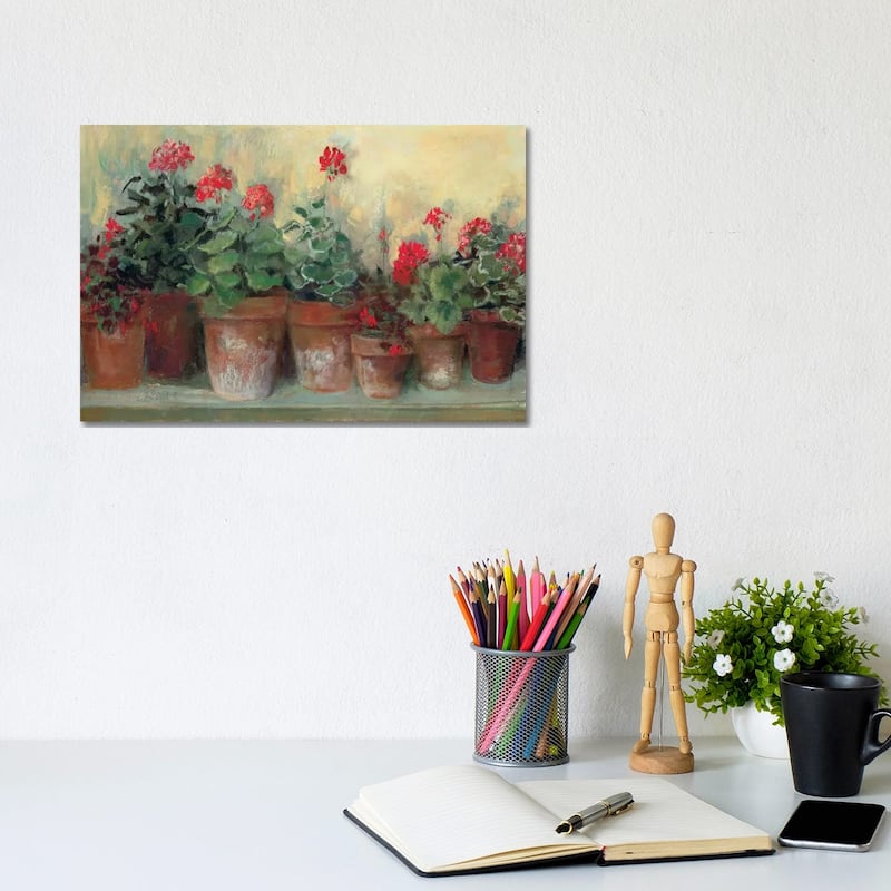 iCanvas "Kathleen's Geraniums" by Carol Rowan Canvas Print - 8x12x0.75