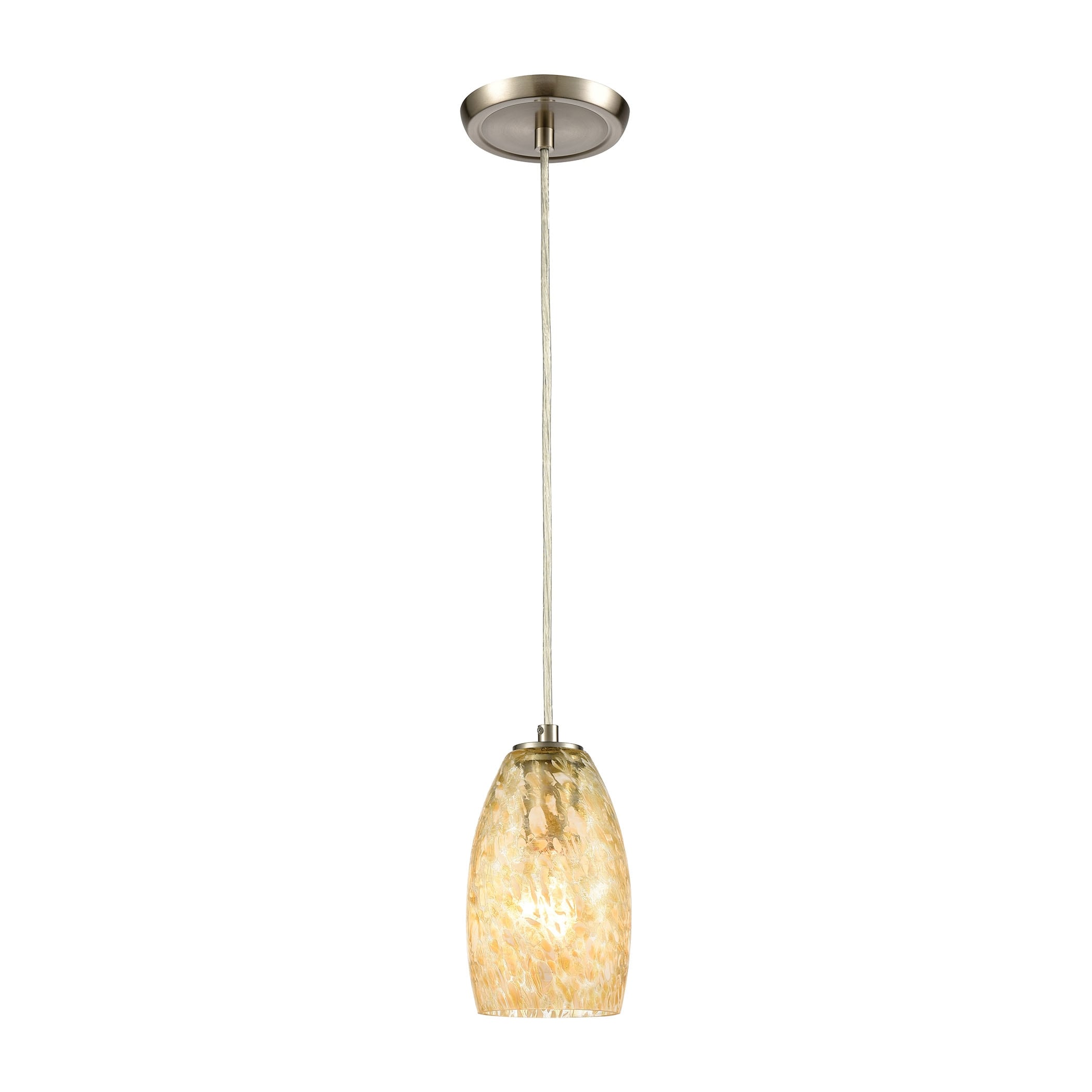 Elk Home Golden Pasture Satin Nickel With Glass 1 Light Pendant