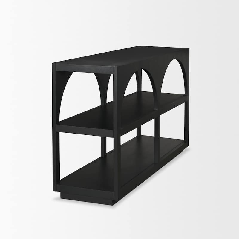 Bela Large Matte Black Arched Console Table