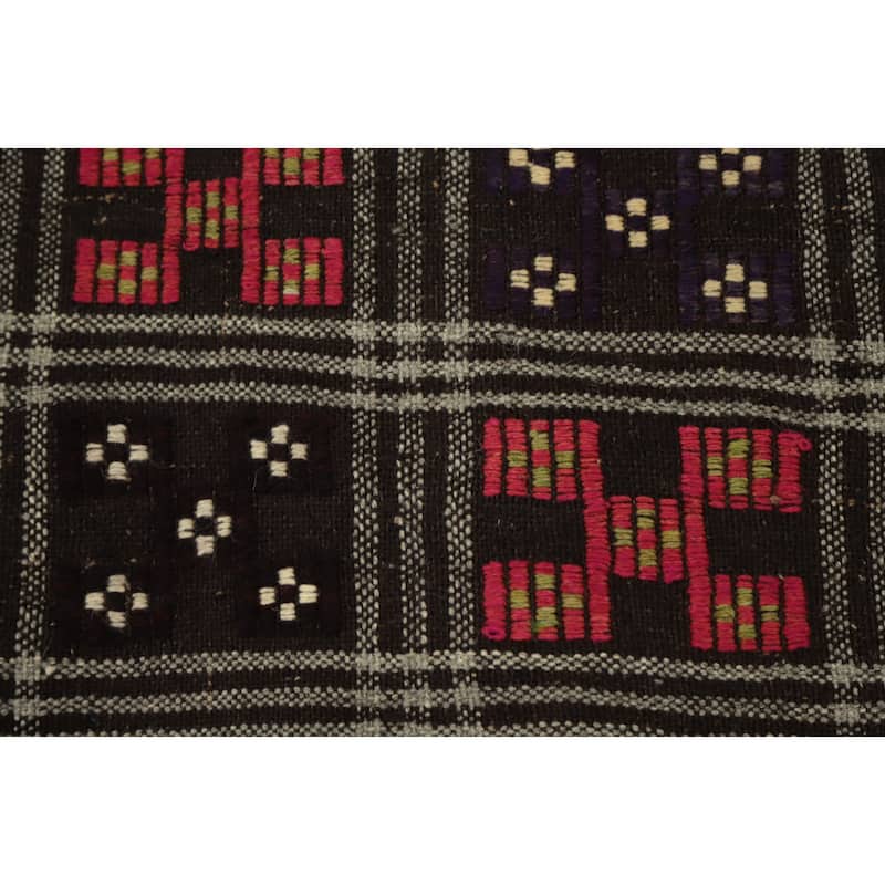 Hand Woven Oriental 100% Wool Carpet Southwestern Tribal Multi-Colored Kilim Area Rug - 11' 2'' X 6' 0''