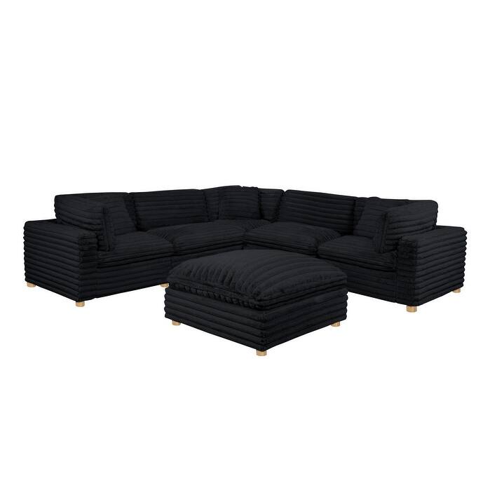 Best Quality Furniture 4-Piece Section Corduroy Modular
