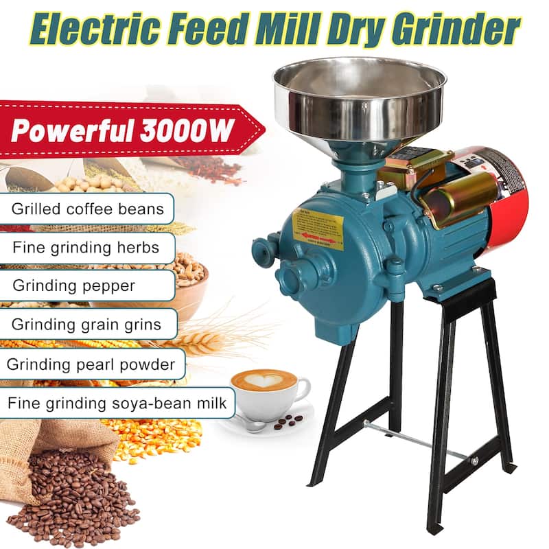 DoCred Electric Grain Mill, Commercial Mill with Hopper