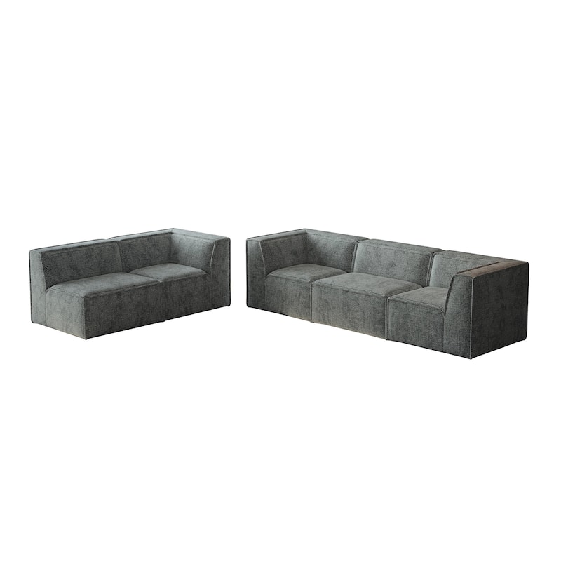 106*106" Chenille Modular L Shaped Sectional Sofa,Luxury Floor Couch Set,Upholstered Indoor Furniture,Foam-Filled Compre