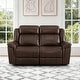 preview thumbnail 6 of 82, Spruce & Spring Genuine Leather Power Reclining Sofa with Optional Console & Flip-Down Table 2PC - Dark Brown