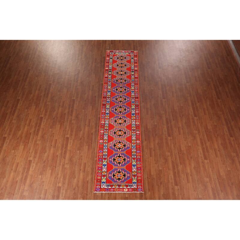 Anatolian Oriental Runner Rug Hand-Knotted Wool Carpet - 3'0"x 12'7"
