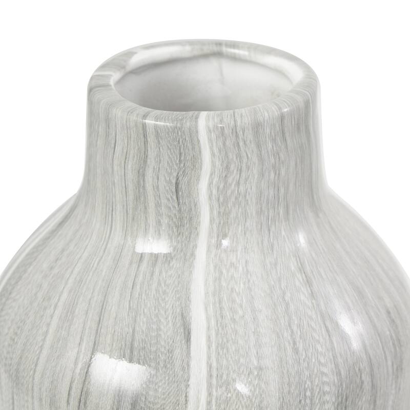 Ceramic Marble Inspired or Minimalist Decorative Vase - Set of 3 White, Gray, Cream, Black - Roche River Decor