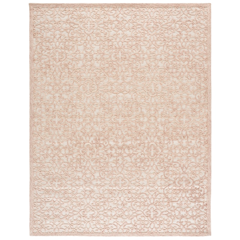 SAFAVIEH Handmade Trace Racheal Modern Wool Rug - 8' x 10' - Ivory/Pink