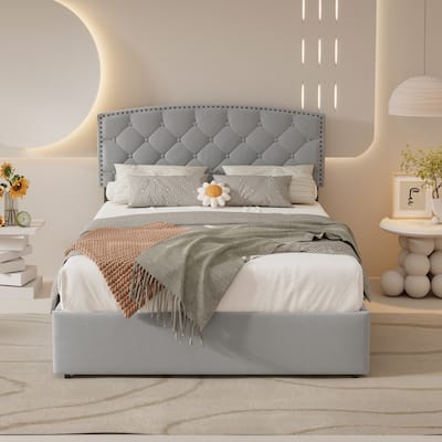 Queen Size Storage Platform Bed with 2 Big Drawers