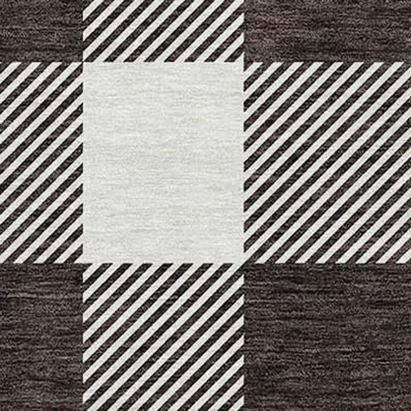 HomeRoots Plaid Transitional Rectangle Outdoor Rug