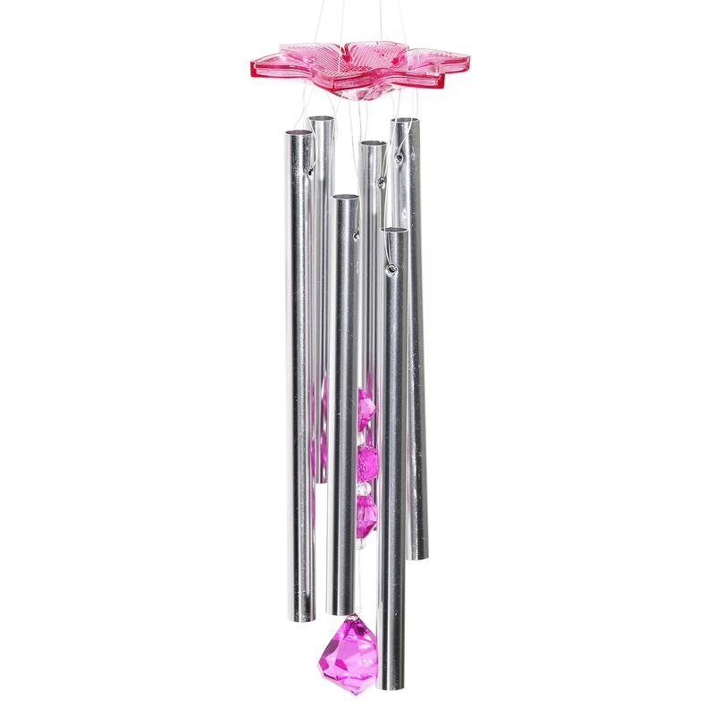 Exhart Large WindyWings Whirligig Pink Flamingo Spinning Wind Chime, 11 by 24 Inch
