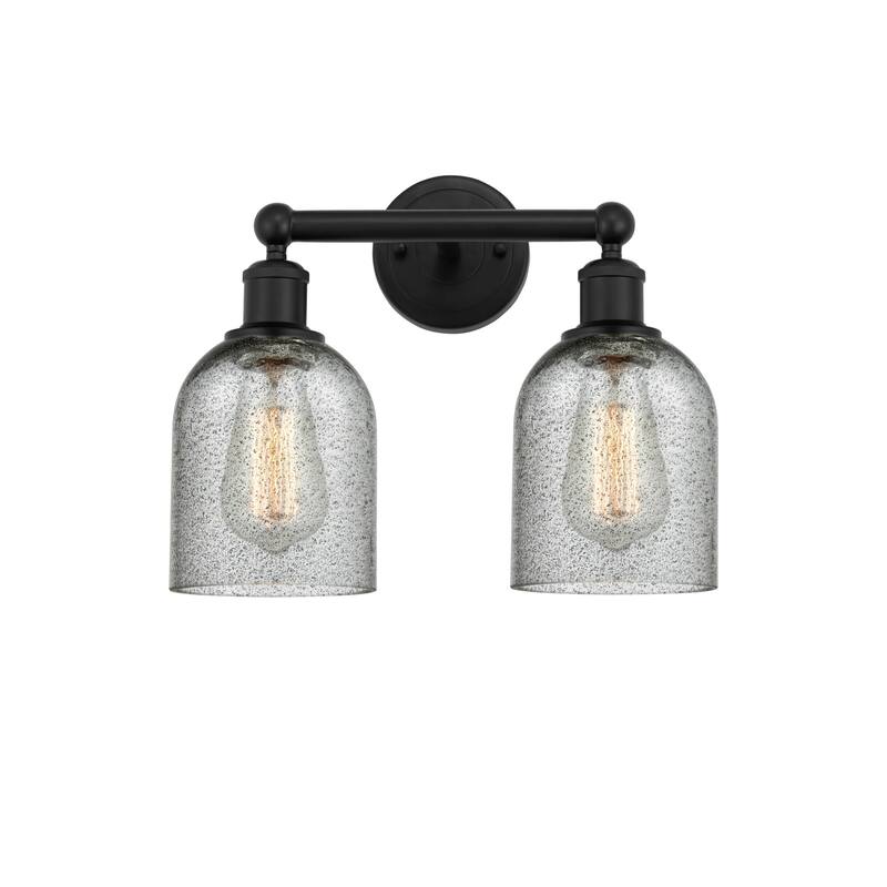 Innovations Lighting 616-2W-12-14 Caledonia Vanity Caledonia 2 Light - Matte Black / Charcoal