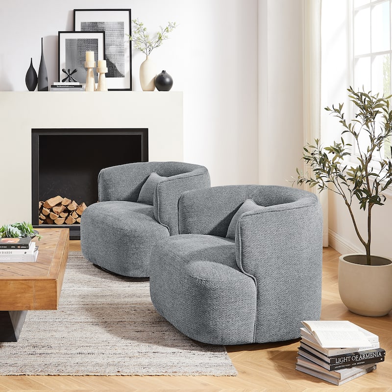 Art Leon Swivel Accent Barrel Chairs