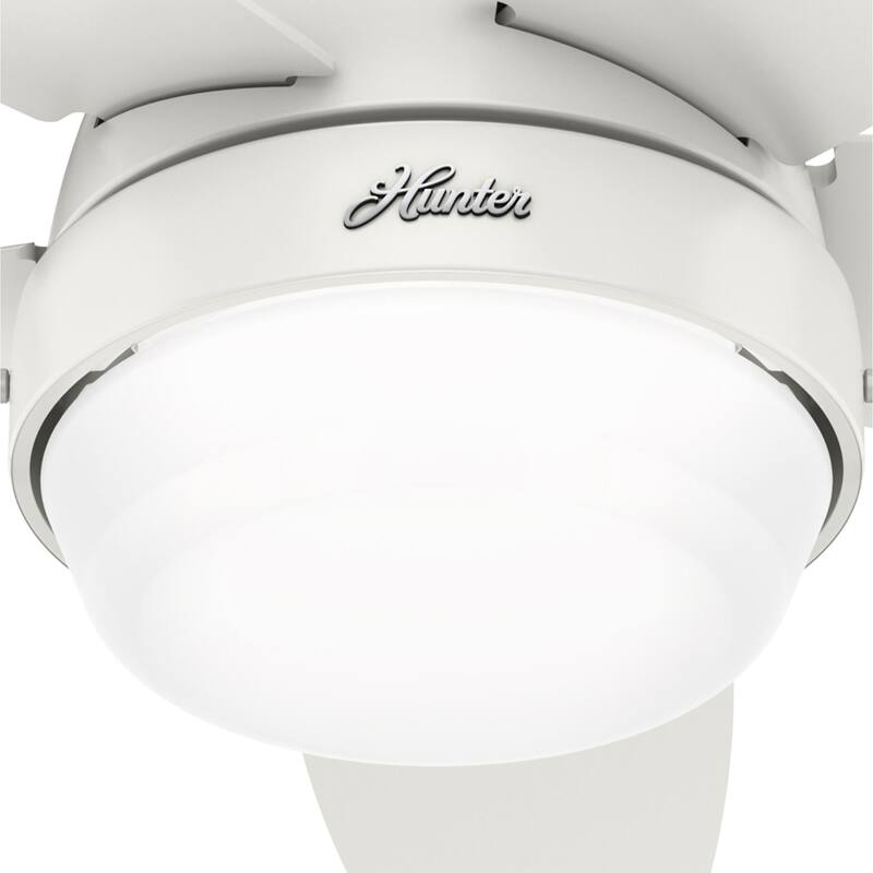 Hunter Lilliana Low Profile Ceiling Fan w/LED Light Kit, Pull Chain, Exclusive SureSpeed - Modern, Transitional