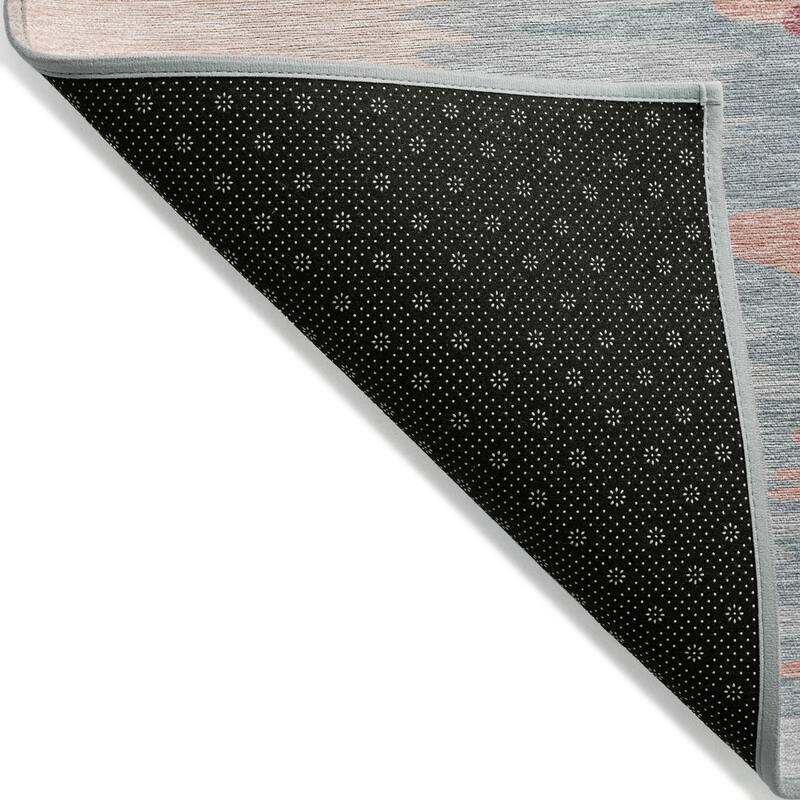 Machine Washable Indoor/ Outdoor Brushstrokes Ombre Chantille Rug