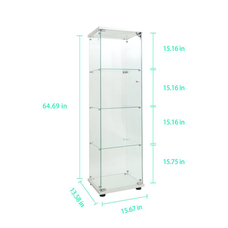 Tempered Glass Cabinet,Wine Cabinet,storage Cabinet,File Cabinet,with Battery-powered paipai light,Adjustable Floor Feet