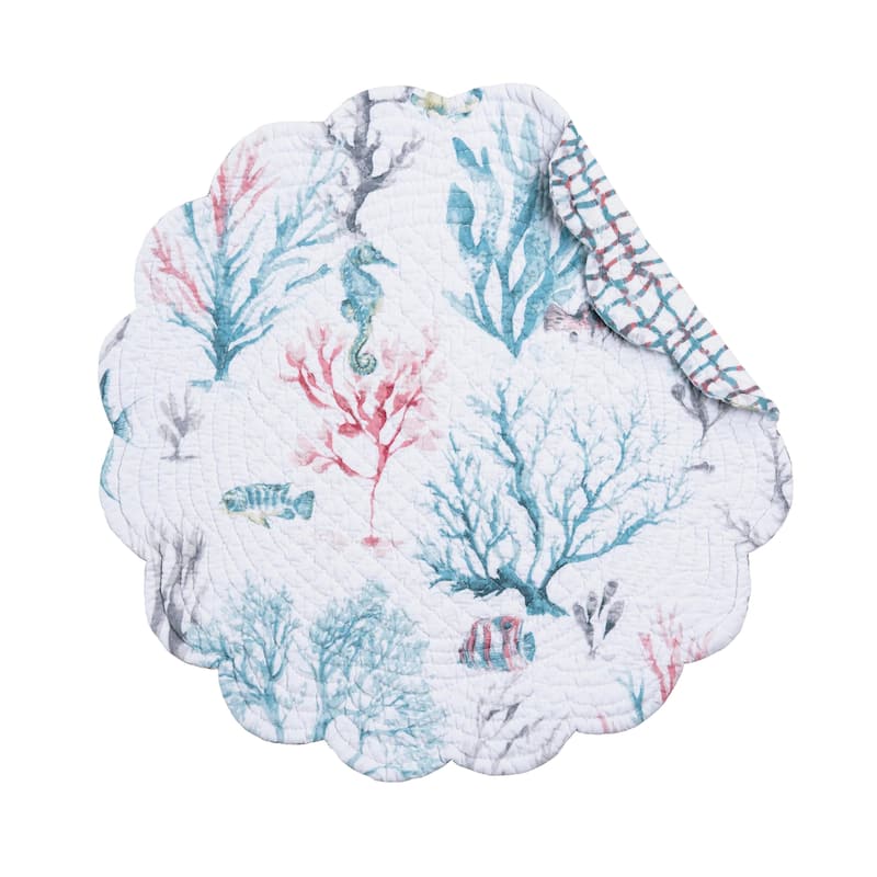 St.Vincent Round Quilted Placemat Set 6