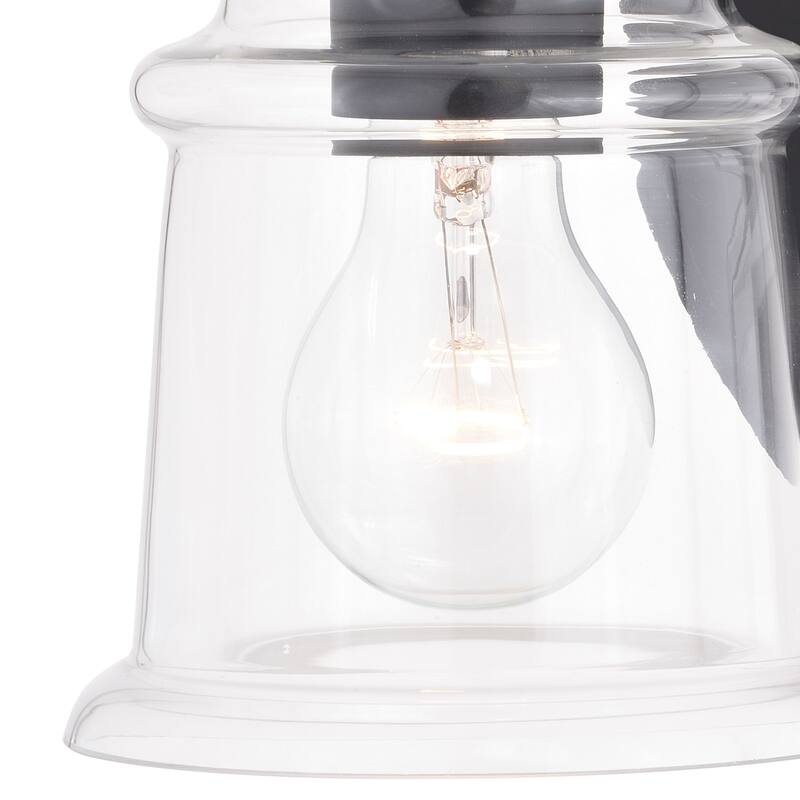 Toledo Black Industrial Farmhouse Clear Glass Vanity Fixture