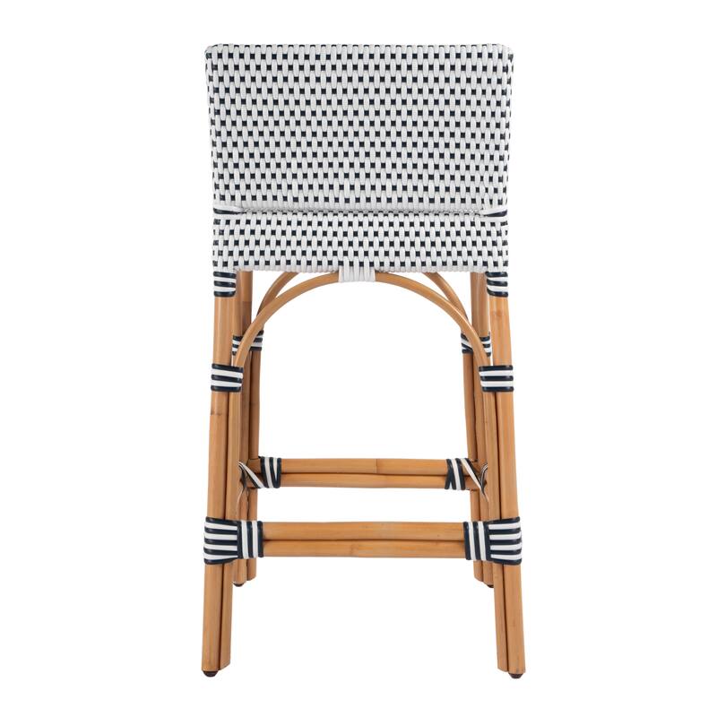 Serienna 24.5"H Seat Rattan Low Back Counter Stool
