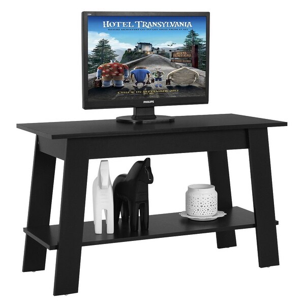 Shop Gymax 2 Tier Elevated TV Stand Coffee Table ...