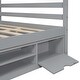 preview thumbnail 27 of 28, Full House Bed with Roof Frame, Bedside-shelves, Under Bed Storage Unit