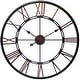 preview thumbnail 1 of 5, Metal Fusion Black and Bronze Large Open Face 28 inch Wall Clock by Infinity Instruments - 28 x 1.5 x 28