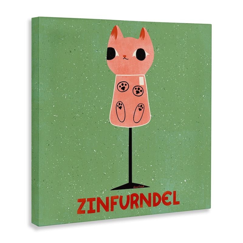 Stupell Zinfurndel Feline Wine Canvas Wall Art Design By Carrie Cantwell
