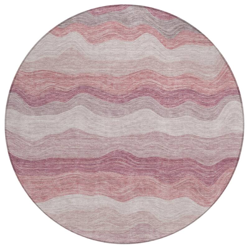 Machine Washable Indoor/ Outdoor Ombre Stripes Chantille Rug
