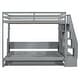 preview thumbnail 5 of 36, Full Size Convertible Murphy Bunk Bed with Hydraulic Lift, Built-In Desk, Storage Staircase