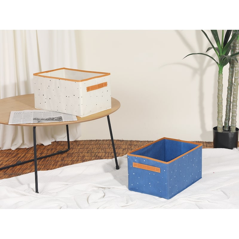Storage Cube, Fabric Collapsible Storage Basket w Handles for Closet - 14x10x8"