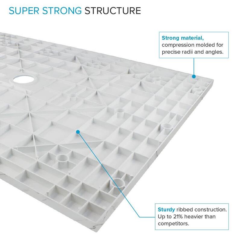 Transolid FZSP6042C 59-1/8" x 41-1/2" Rectangular Shower Base with