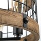 preview thumbnail 6 of 7, Farmhouse 5-Light Wood Drum Chandelier for Dining Room Kitchen Island
