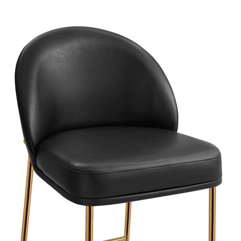 Spruce & Spring Upholstered Counter Bar Stool with Metal Frame