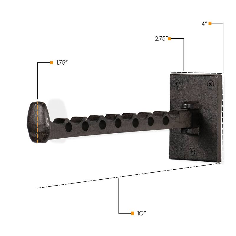 Rustic State Cast Iron Space Saver Wall Mount Hanger Holder