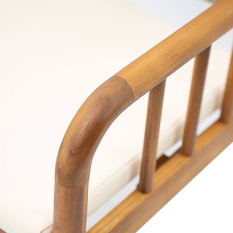 Christopher Knight Home - Porto Outdoor Acacia Wood 7-Piece Dining Set with Rattan Back Chairs & 66.25" Solid Wood Dining Table