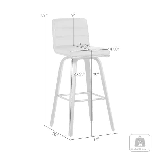 Skara Swivel Bar Stool, Upholstered Bar Height Chair with Bentwood Frame