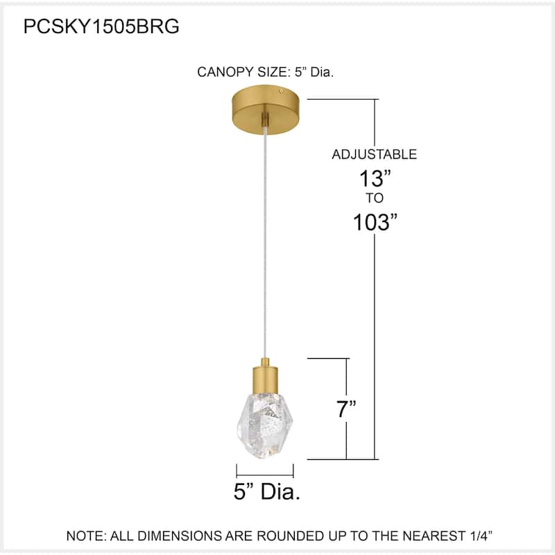 Skye Integrated LED Brushed Gold Mini Pendant