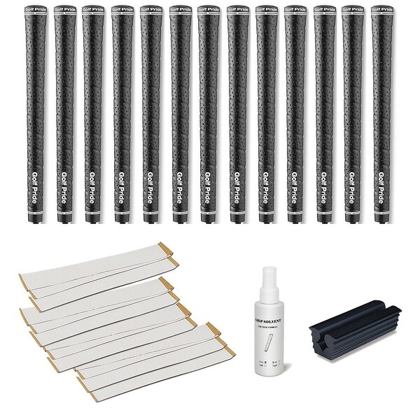 Golf Pride Tour Wrap 2G Black 0.580 - 13 pc Golf Grip Kit (with tape, solvent, vise clamp)
