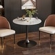 preview thumbnail 1 of 27, Kitchen Dining Table Marble Tabletop Round Modern Sintered Stone Bar Bistro Table White