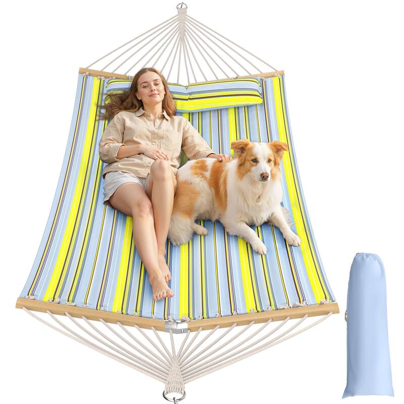 EROMMY Modern Portable Hammock, Hand-Woven Ropes, Anti-Tipping Design for Backyards, Beaches & Campsites