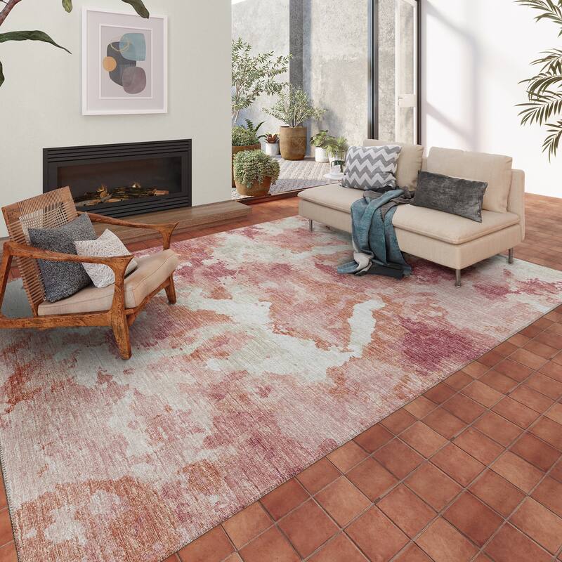 Indoor/ Outdoor Accord Modern Polyester Washable Rug New