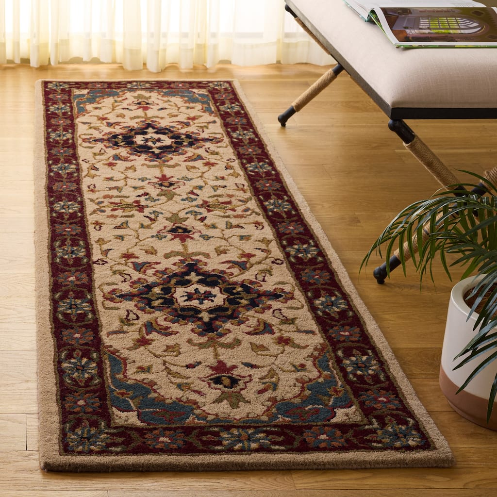 SAFAVIEH Handmade Heritage Harmony Stripe Traditional Oriental Wool Rug