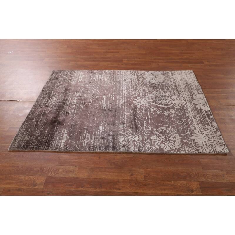 All-Over Abstract Indian Modern Area Accent Rug Handmade Wool Carpet - 3'7"x 5'4"