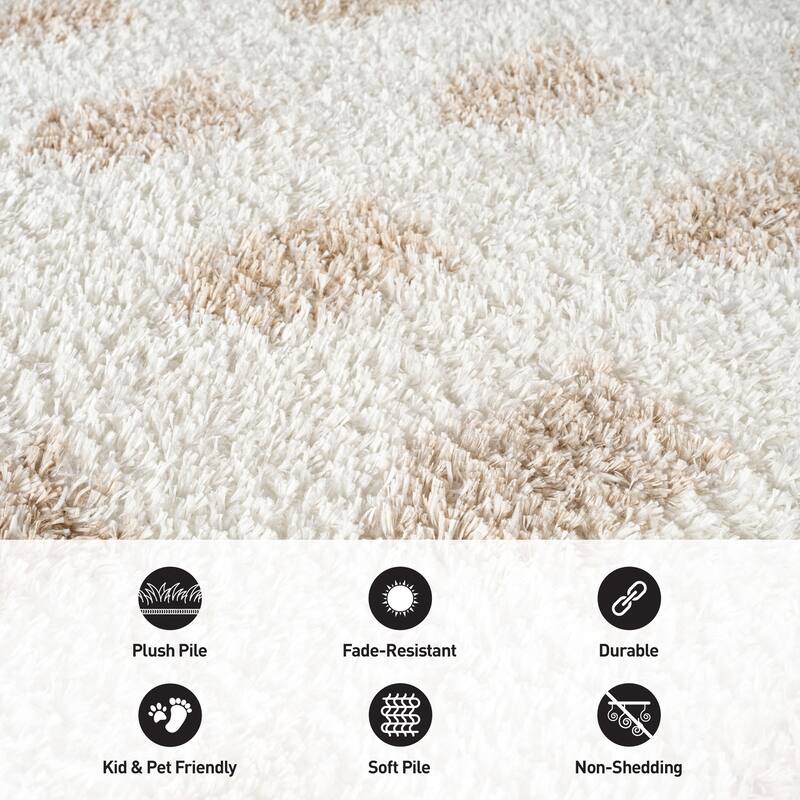 Scandinavian Arrow Shag Rug - Modern Look - Anthracite Dark Gray - Easy Maintenance